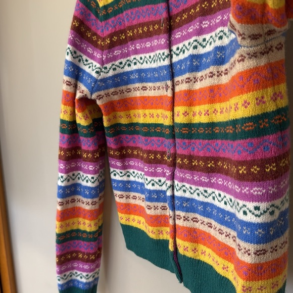 Mini Boden Fair Isle Cardigan | Rainbow Multi Stripe | 8-9Y | EUC - Picture 7 of 10
